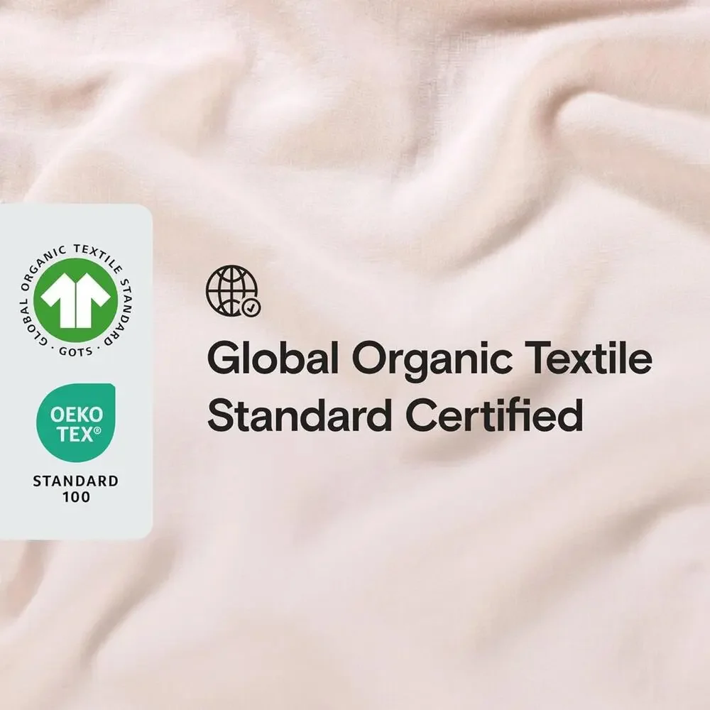 NEW Sijo Organic French Linen Set 4 Piece - 2 Pillowcases, 2 Sheets Blush, King